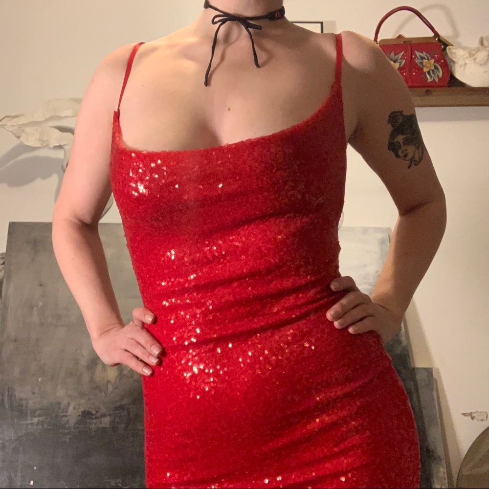Hera Collection Red Sequin Dress